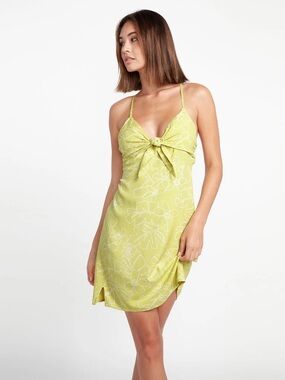 Volcom Coco Ho Summer Mini Dress Lime Green NWT M